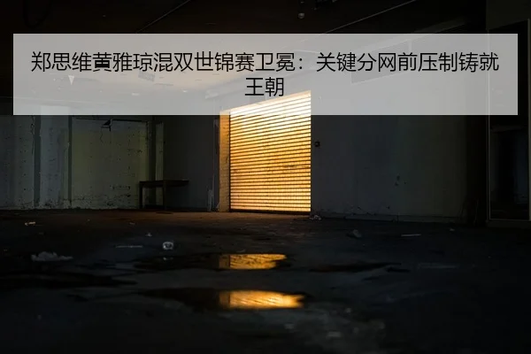 郑思维黄雅琼混双世锦赛卫冕：关键分网前压制铸就王朝